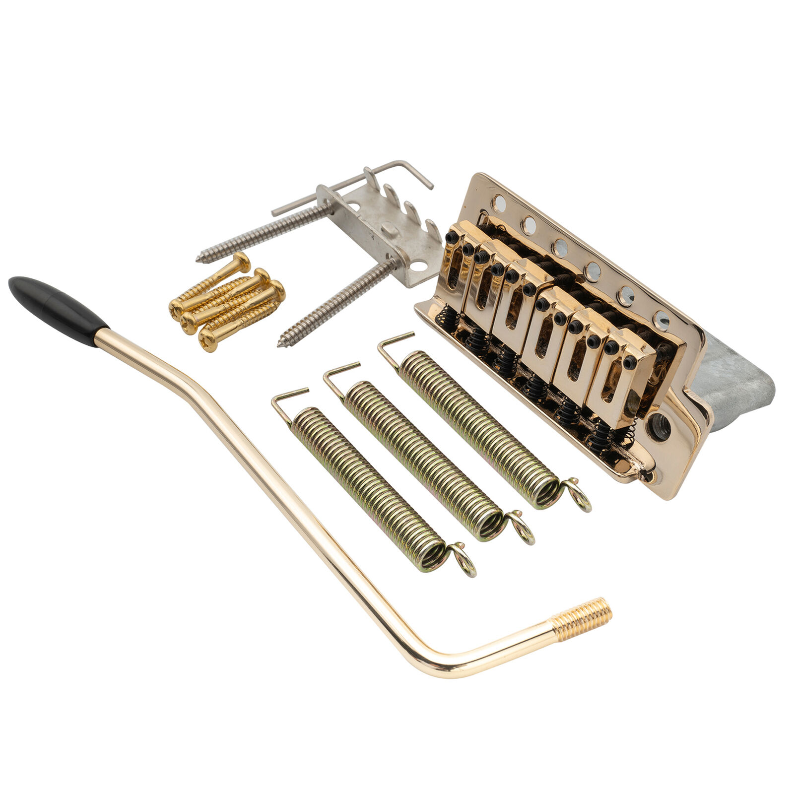 Musiclily Pro Gold 52.5mm Modern 6-Screw Tremolo Bridge For Squier Strat Guitar