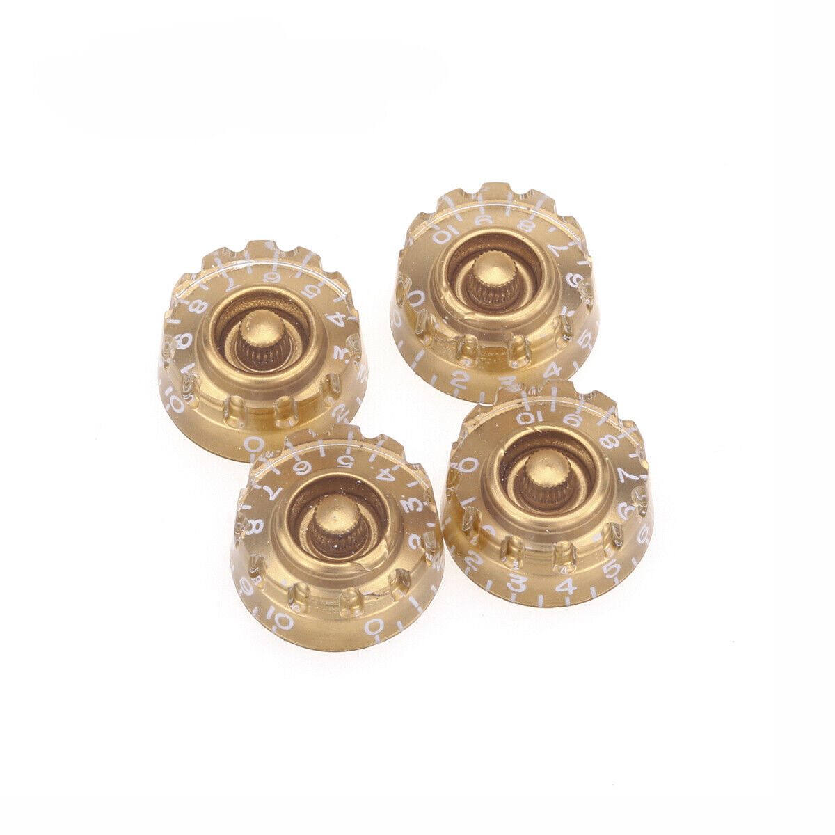 Musiclily Pro 4Pcs Gold Knurled Metric 18 Spline Knob For Asia Import Guitar Pot