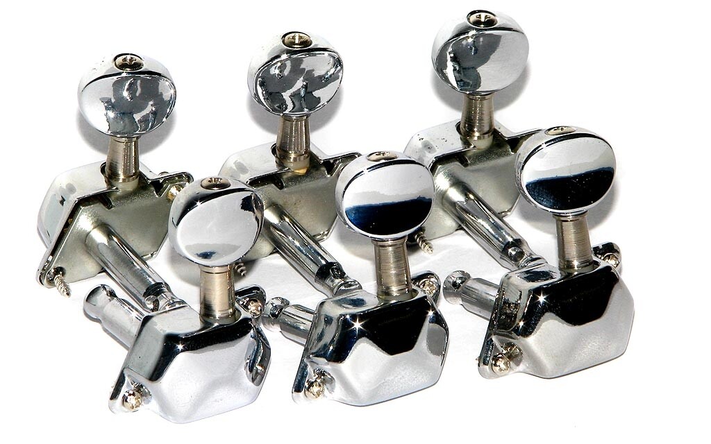 SET MECCANICHE CROMATE PER CHITARRA ACUSTICA/ELETTRICA 3L/3R