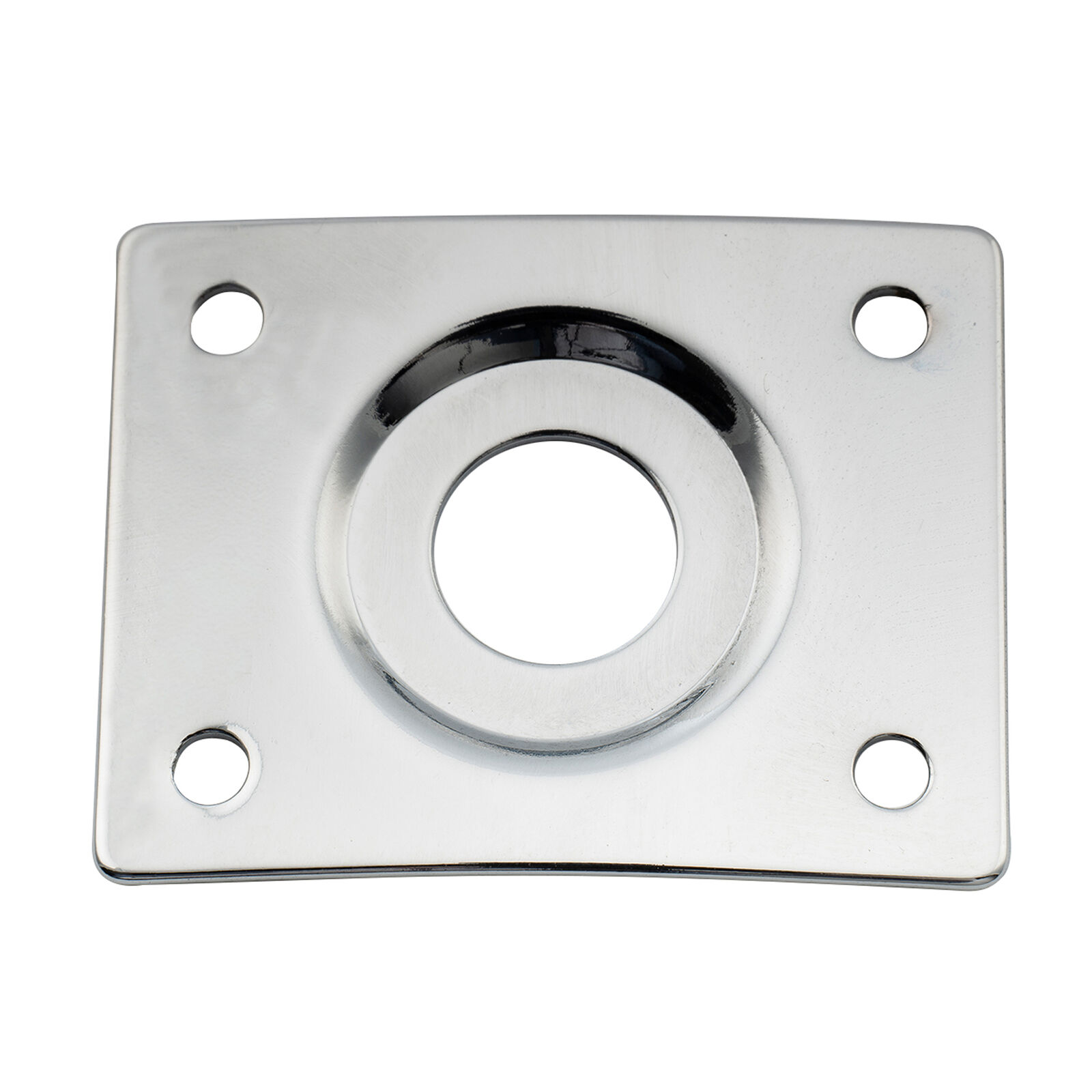 Musiclily Pro Chrome 10mm Steel Curved Recessed Rectangle Guitar Bass Jack Plate
