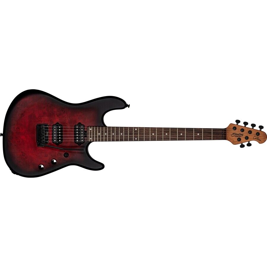STERLING BY MUSIC MAN RICHARDSON 6 DARK SCARLET BURST SATIN CHITARRE ELETTRICHE