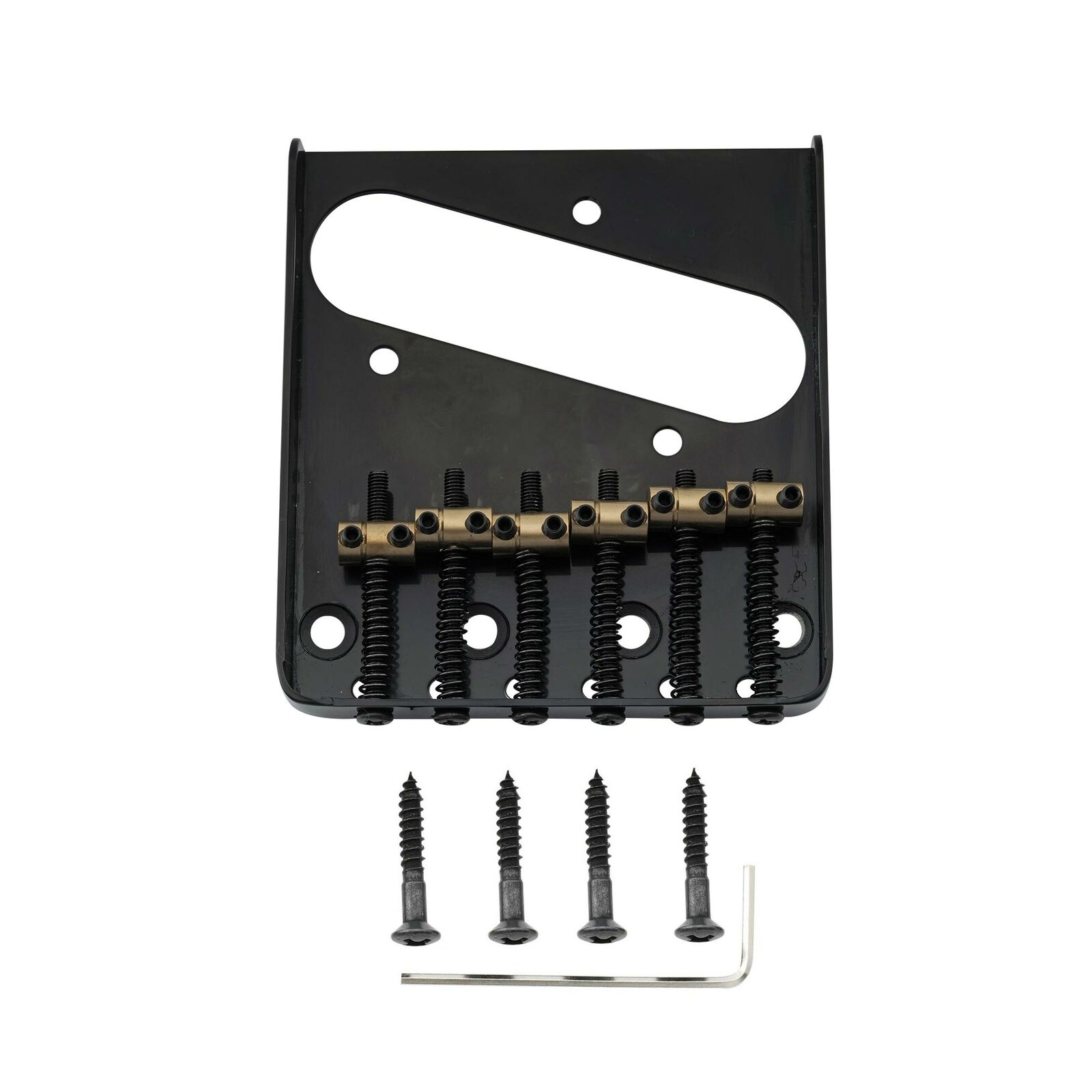 Musiclily Pro Black 54mm Vintage Bridge Brass 6 Saddles For Import Tele Guitar