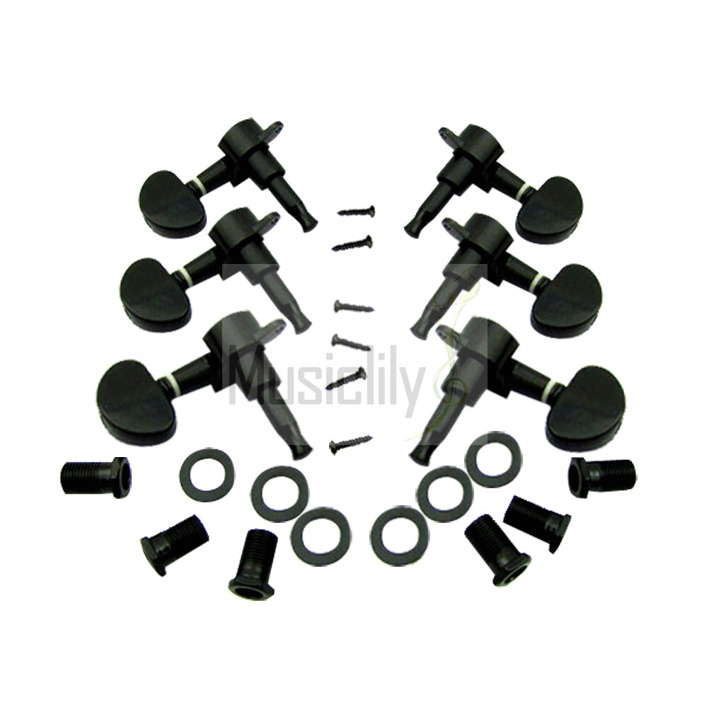 Musiclily Black 3L3R Guitar Sealed String Tuning Pegs Keys Machine Heads Tuners
