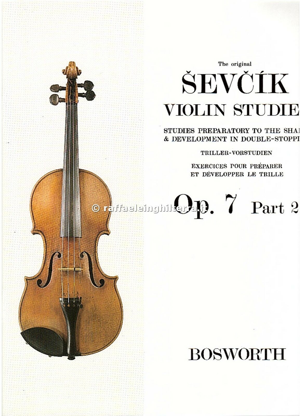 Bosworth Edition studi per violino opera 7 parte 2 Sevcik Otakar