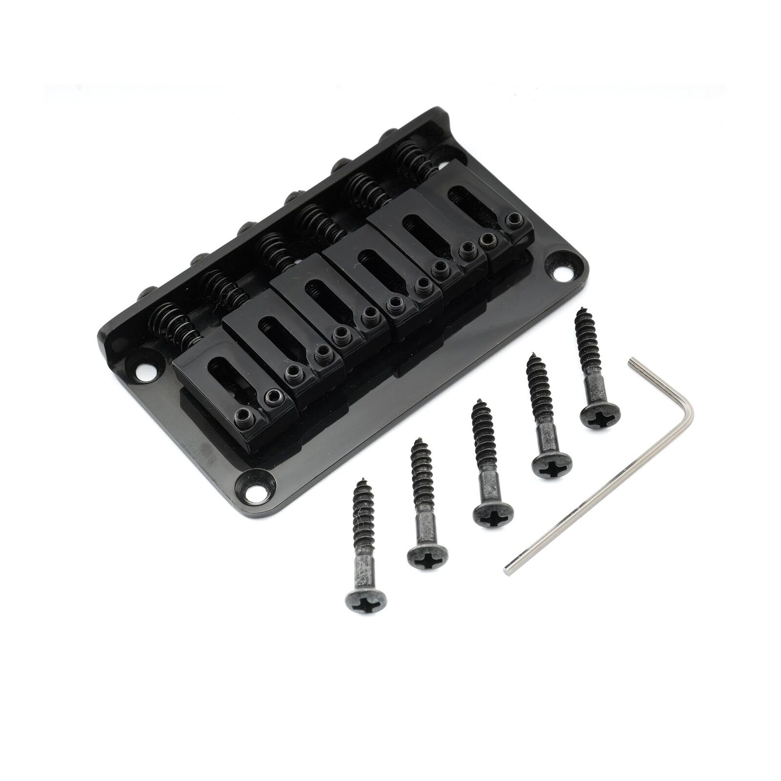 Musiclily Pro Black 52.5mm Modern Hardtail Fixed Bridge For Strat Tele Guitar