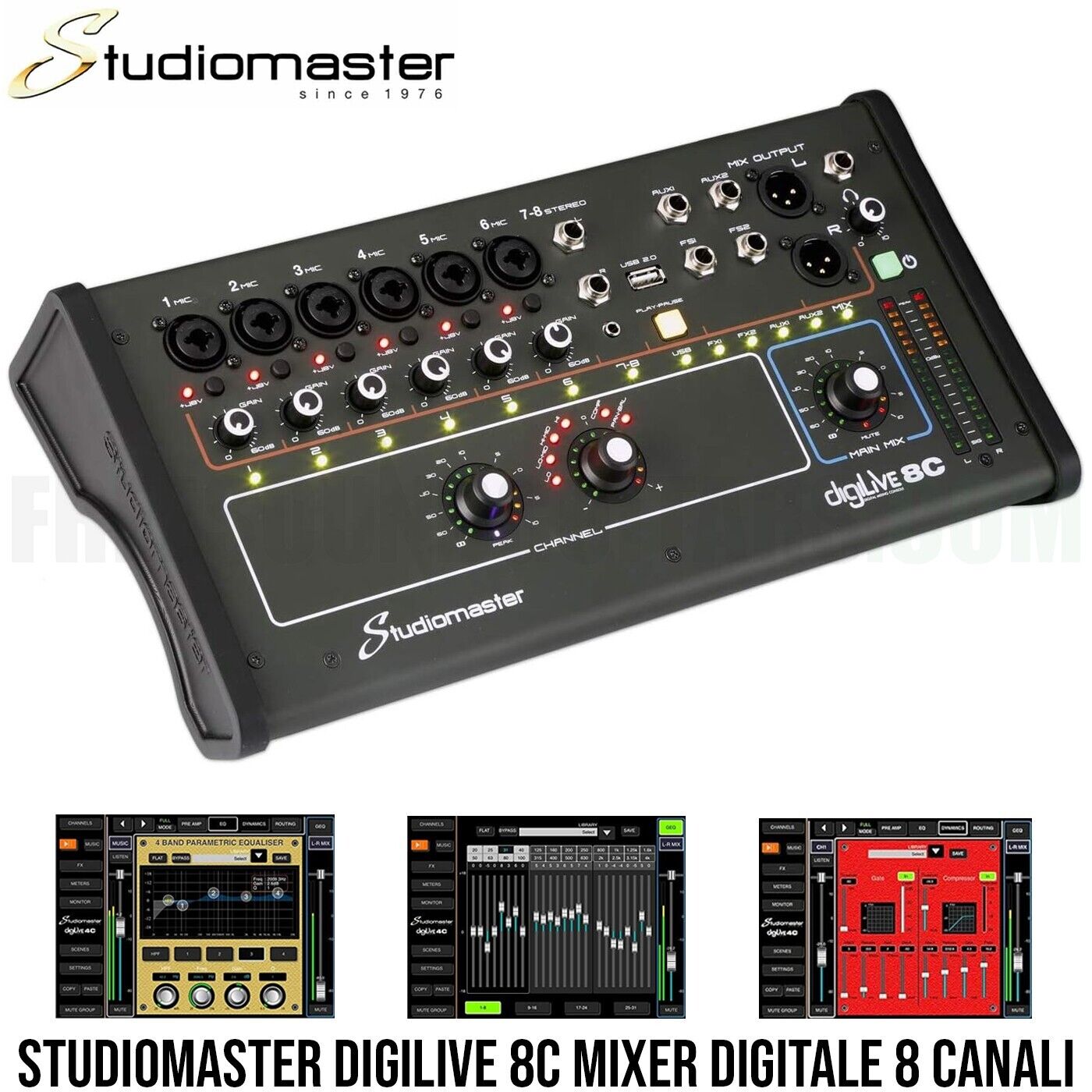 Studiomaster DigiLive 8c Mixer digitale 8 canali professionale