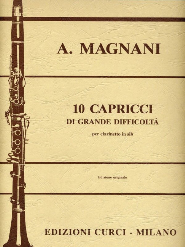 10 Capricci di grande difficolta' per clarinetto in Sib - Aurelio Magnani edizio