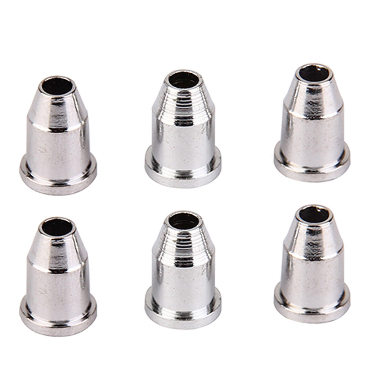 Musiclily 6Pcs Chrome Vintage Guitar Bass Through Body String Mounting Ferrules