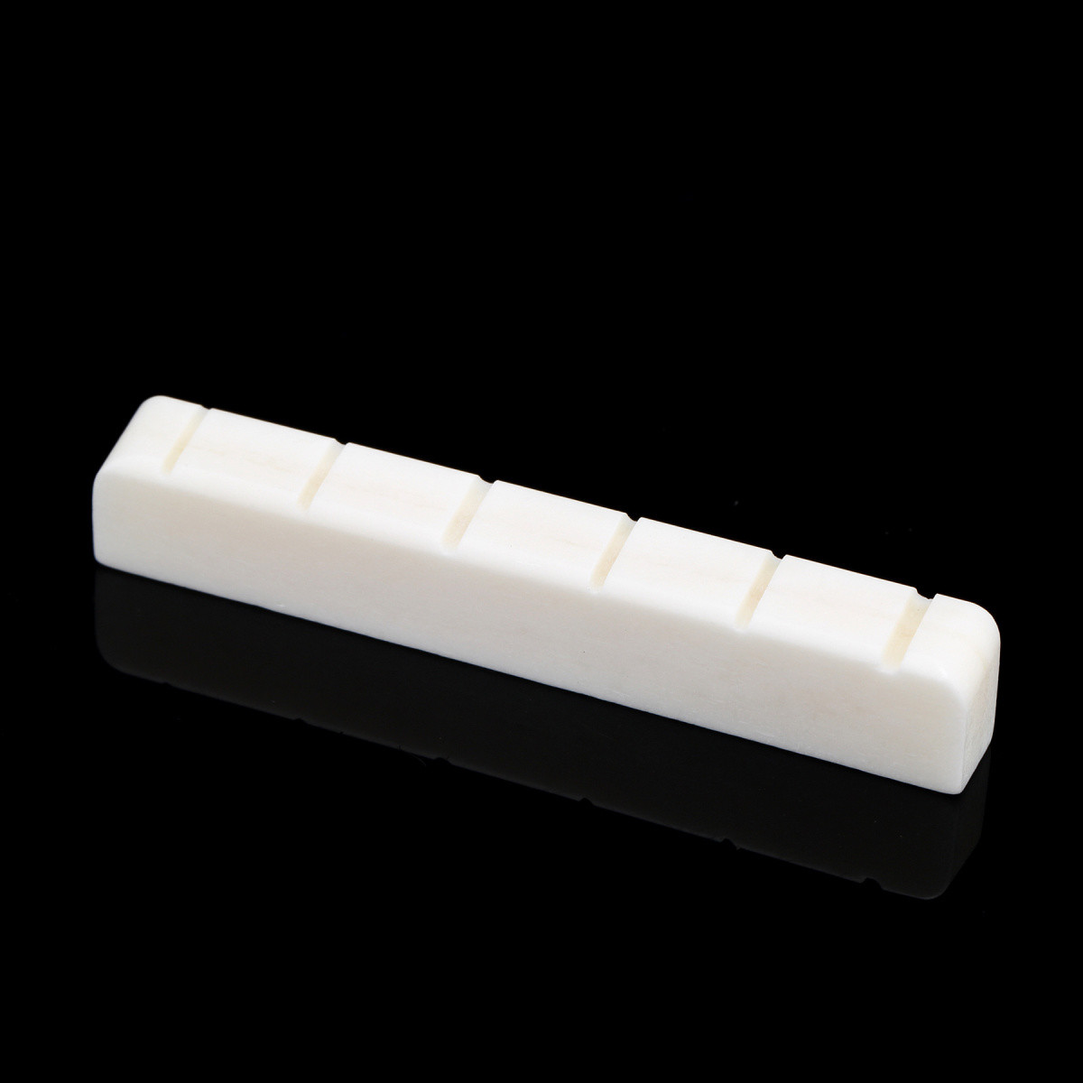 Musiclily 2Pcs 52mm Pre Slotted Flat Bottom 6 String Classical Guitar Bone Nut