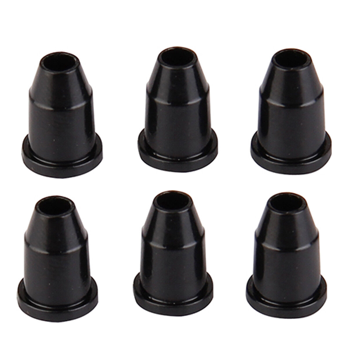 Musiclily 6Pcs Black Vintage Guitar Bass Through Body String Mounting Ferrules