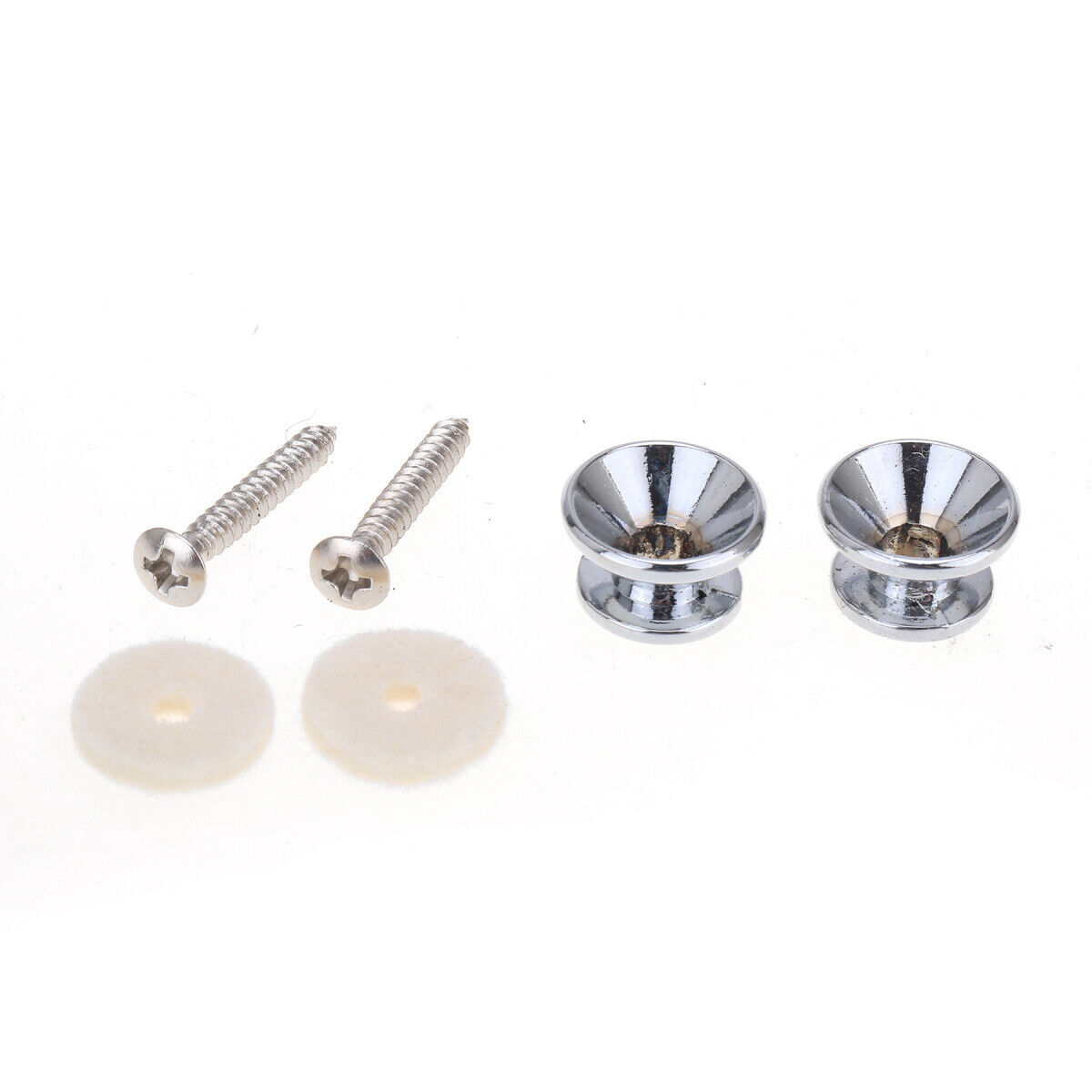 Musiclily Pro 2 Pieces Chrome Metal Strap Button For Fender Acoustic Guitar Bass