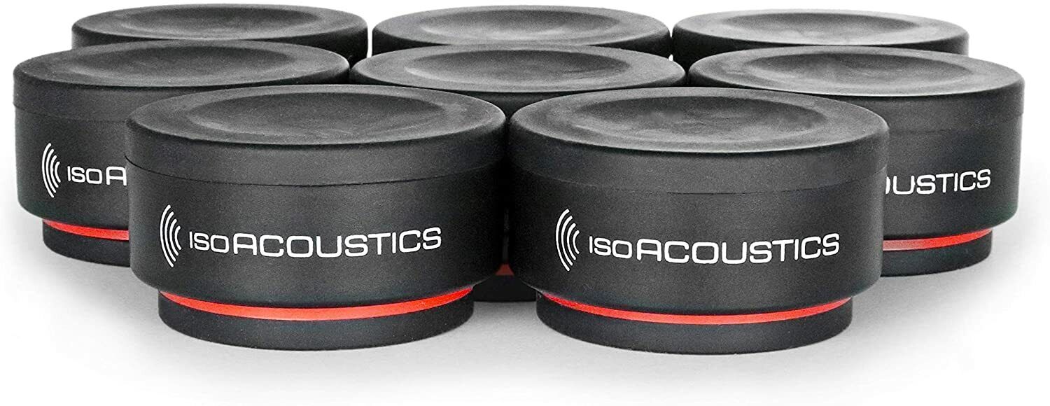 ISOACOUSTICS ISO-Puck Mini KIT 8 MINI ISOLATORI PER MONITOR DA STUDIO Nuovi New
