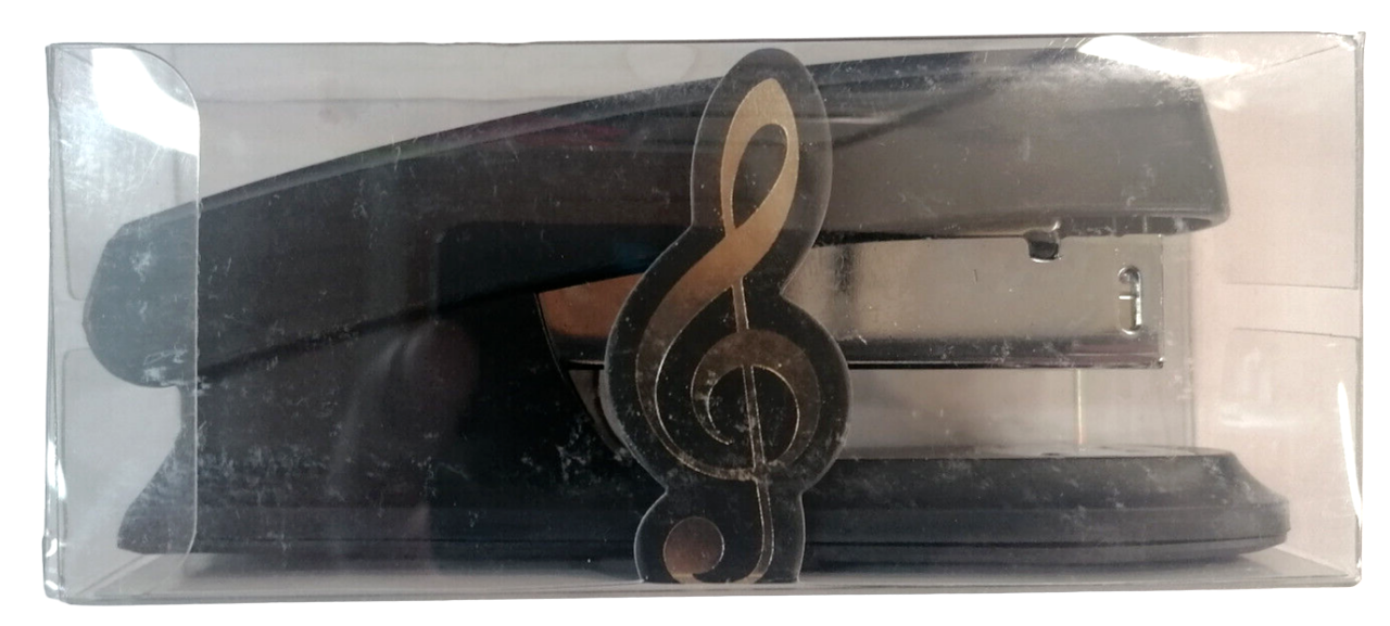 Stapler Cucitrice a Tema Musicale Nero con stampa Chiave di Violino Musica