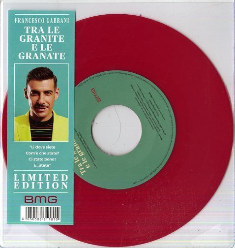 GABBANI FRANCESCO TRA LE GRANITE E LE GRANATE VINILE 7" COLORATO  NUMERATO NUOVO