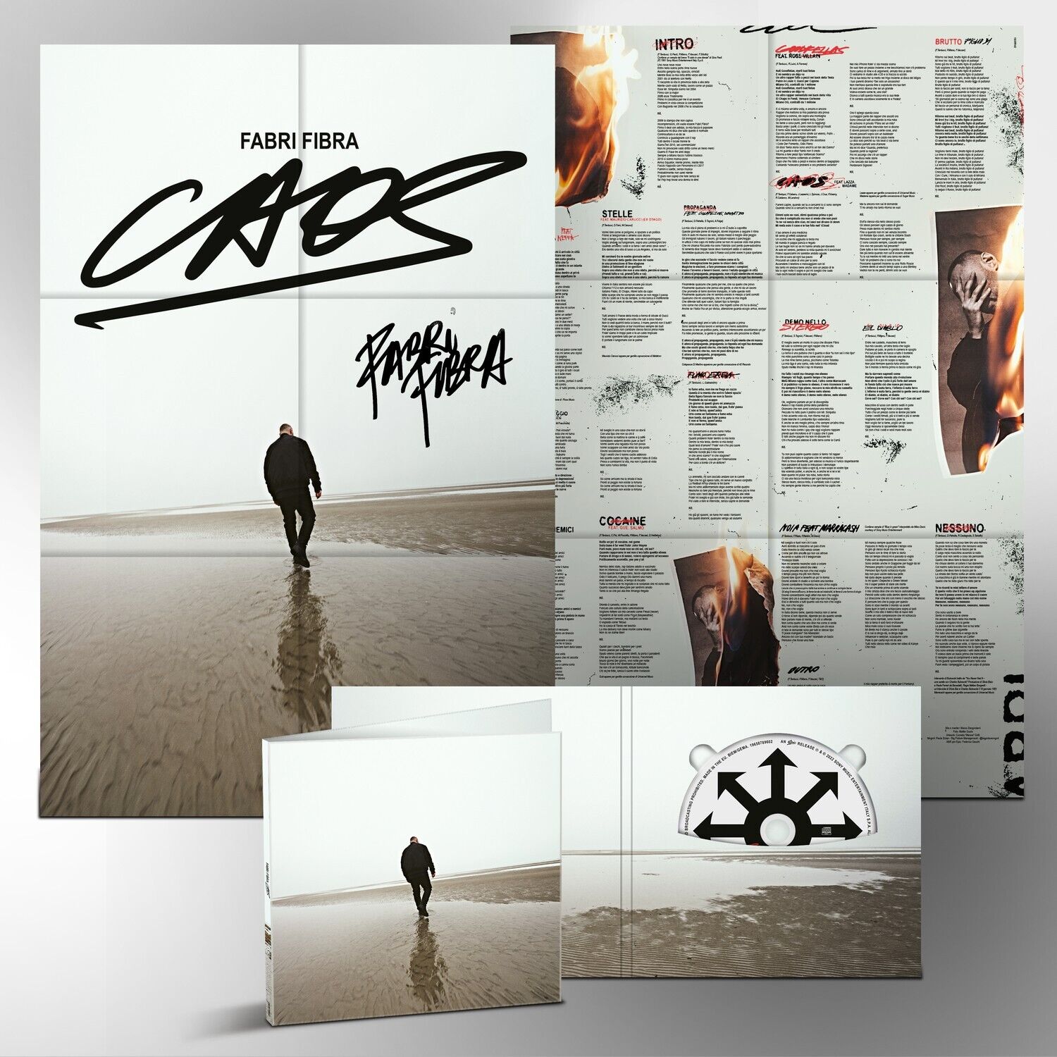 FABRI FIBRA - CAOS CD JUKEBOX PACK LIMITED EDITION + POSTER AUTOGRAFATO NUOVO