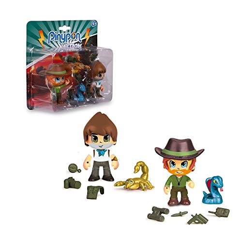 Pinypon Action - Wild 2 Personaggi Con 2 Animali, Per Bambini/E Da 4 A 8 Anni, 700016607, Multicolore