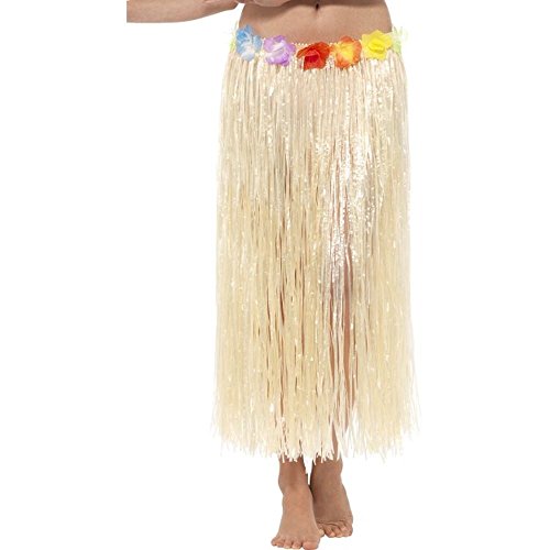 Smiffys Gonna Hula Hawaiana Con Fiori, Naturale, Con Chiusura A Velcro E Fascia In Vita