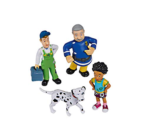 Simba- Feuerwehrmann Sammelfiguren Figuren Fireman Figure Da Collezione Sam Del Pompiere, Serie 1, 4 Personaggi, Colore, 109251065