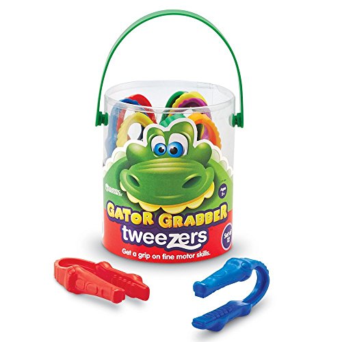 Learning Resources Pinzette Gator Grabber Tweezers, Pinze Bambini Per Motricità, Motricità Fine, Montessori, (Set Da 12)