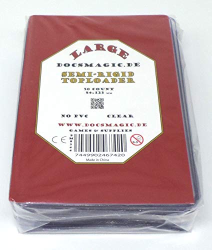 Docsmagic.De 50 Semi-Rigid Toploader Large Size