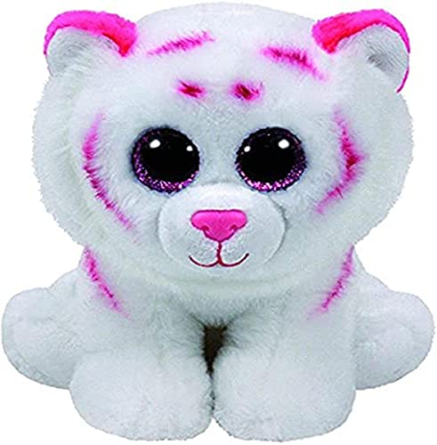 Ty Carl Etto 90247 – Tabor – Tigre Con Occhi Brillanti, Beanie Classic, 33 Cm, Rosa/Bianco
