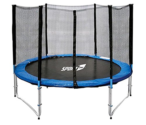 Sport1-Tappeto Elastico Diametro 400 Cm/Rete Di Protezione Altezza 180 Cm Con Zip Ingresso/Impermeabile Resistente Ai Raggi Uv/Struttura In Acciaio Ga