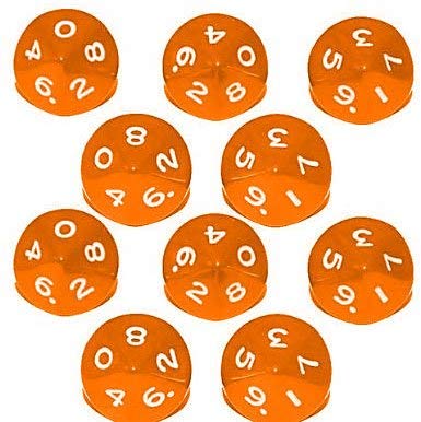 Polyhedral Dice Set, 10 Pack For Dnd, Mtg, Rpg, Dungeons And Dragons Dice Game, Table Games, Acrylic Dice, Arancione