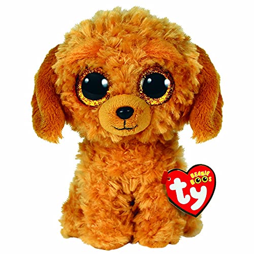 Ty - Peluche - Beanie Boos - Cane - Noodles - Marrone - Cagnolino Con Occhioni Glitter Dorati - Il Morbido Pupazzo Con Gli Occhi Grandi Scintillanti -