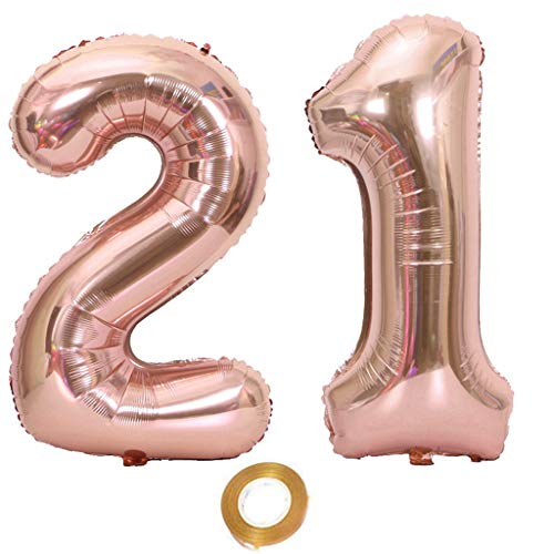 Palloncini Numero 21 Donna Oro Rosa Palloncini 21 Compleanno Deco Palloncino In Foil 21 Palloncini Oro Rosa Grande 32 Pollici Gigante Palloncino In Fo