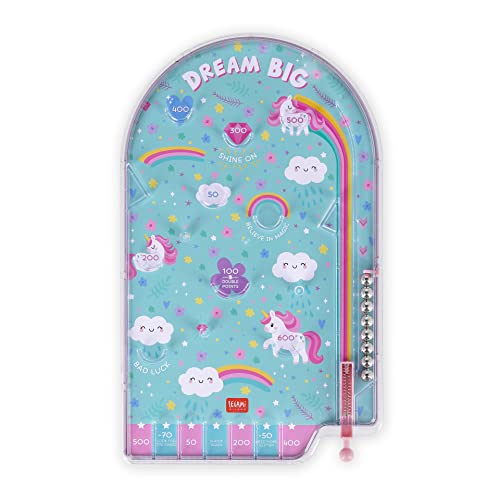 Legami- Mini Flipper, Gioco Portatile, 17,7X29 Cm, Tema Unicorn, Pbg0003