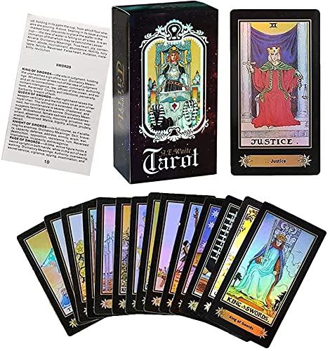 Jzhen 78 Carte Dei Tarocchi, Mazzo Di Tarocchi Rider Waite Rider Waite Future Gioco In Scatola Colorata,Mazzo Vintage