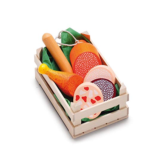 Erzi- Assorted Sausages Set Di Giocattoli In Legno, Multicolore, Wurstwaren, 28245