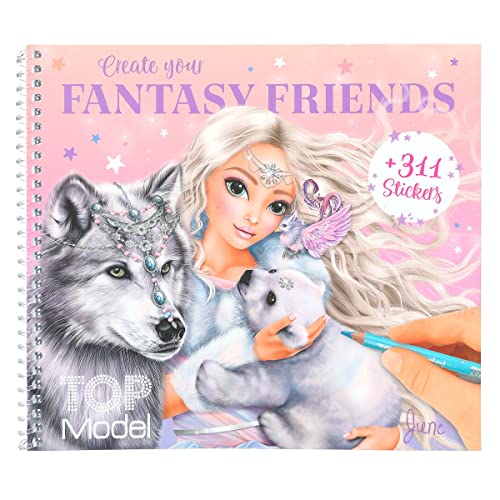 Depesche 12072 Topmodel Iceworld Crea Il Tuo Amico 24 Pagine Per Creare Creature Fantastiche, Libro Da Colorare Con Fogli Adesivi, Multicolore