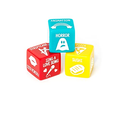 Legami - Set Di 3 Dadi, Date In Progress, 2,3X2,3 Cm, In Acrilico, Busta Porta Dadi In Poliestere, Lascia Che Siano I Dadi A Decidere, La Confezione D