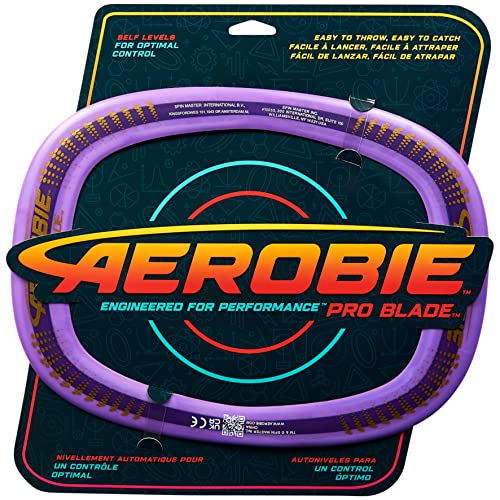 Aerobie Pro Blade, Disco Volante Da Esterno, Anello Da Lancio Auto-Livellante, Dai 5 Anni In Su, Viola
