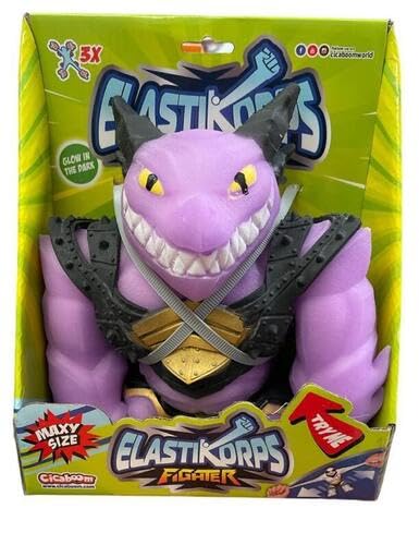 Cicaboom - Maxy Drako - Drago Giocattolo Allungabile Ed Elastico Con Armatura Interscambiabile (23 Cm X 2 Kg) - Elastikorps Fighter Extra Force - Idea
