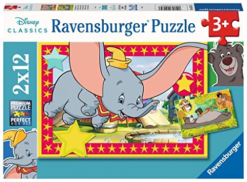 Ravensburger - Puzzle Disney Classics, Collezione 2X12, 2 Puzzle Da 12 Pezzi, Età Raccomandata 3+ Anni