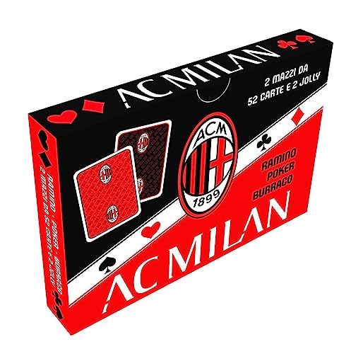 Euro Publishing Carte Da Gioco Milan - Poker - Burraco - Ramino (2 Mazzi: 52 Carte Per Mazzo + 2 Jolly)