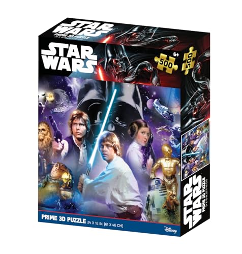 Prime 3D-Rd-Rs263108 Puzzle Lenticolare Star Wars Personaggi 500 Pezzi, Multicolore, Único