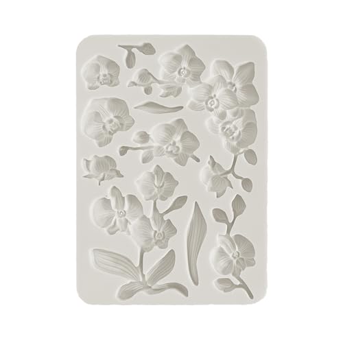 Stamperia International Kft Stamperia Stampo In Silicone A5 A Forma Di Gatto Orchidee, Grigio, 15,2 X 20,3 Cm