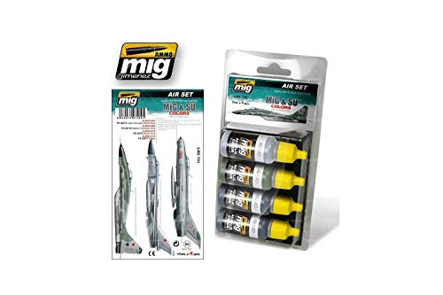 Ammo- Munizioni Mig & Su Fighters Greys Acrilico Smart Set Per Aerei (4 X 17Ml Vasetti), Multicolore, 17 Ml (Confezione Da 4), Mig-7204