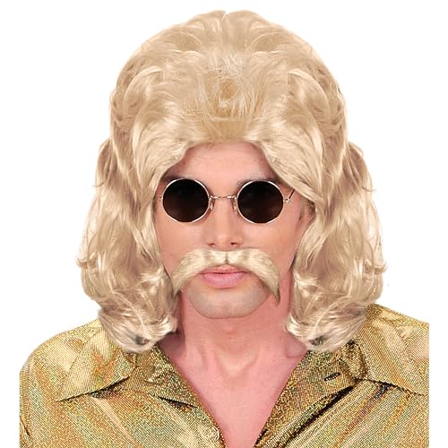 "The 70S Man Wig & Moustache" Blond - In Box -