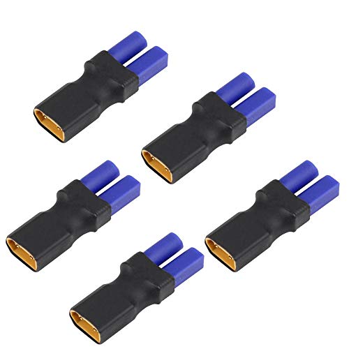 Linsyrc 5-Pack Adattatore Connettore Maschio Spina Xt60 A Connettore Femmina Spina Ec5 Per Batteria Rc Lipo