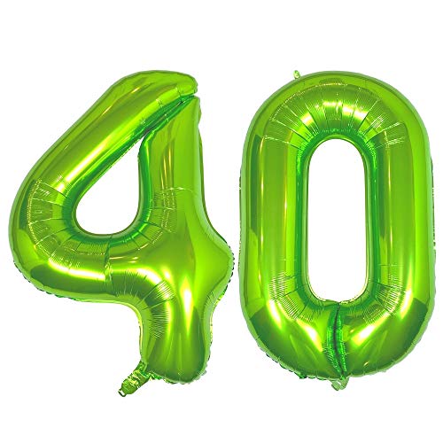 Diwuli Palloncini 40 Anni Compleanno Verde Xxl - Palloncini Compleanno 40 Anni, Palloncini Numero 40, Palloncini Numeri Gonfiabili Elio Palloncino Fes