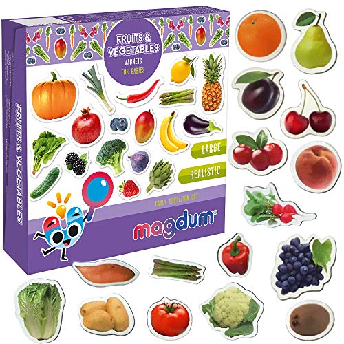 Magdum Magneti Bambini Frutti&Bacche E Verdure Foto - 50 Grandi Calamite Frigorifero - Calamite Bambini- Giochi Bambini 3 Anni- Calamite Per Bambini -