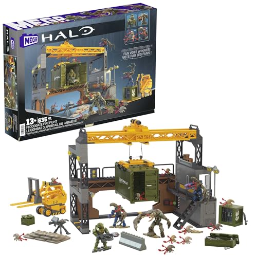 Mega Halo - Bloccare L'Invasione: Scontro A Fuoco, Set Fabbrica A Tema Traxus Da Costruire Con 635 Pezzi, Include 4 Mini Action Figure Snodate E Acces
