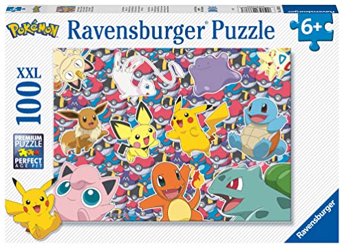 Ravensburger - Puzzle Pokémon, 100 Pezzi Xxl, Età Raccomandata 6+ Anni