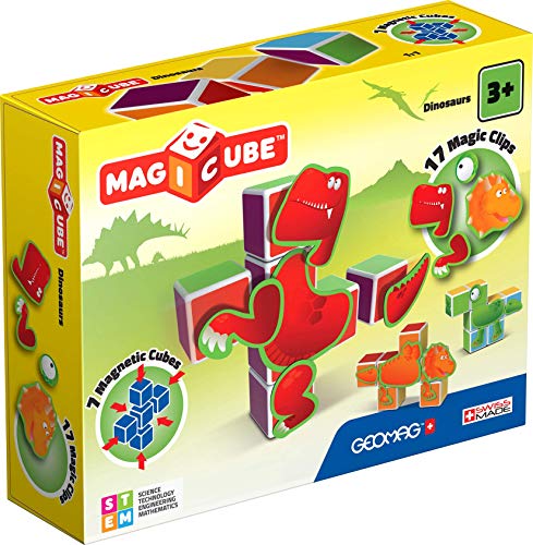 Geomag- Dinosaurs Gioco Di Costruzione Con Cubetti Magnetici, Multicolore, Pf.331.141.00