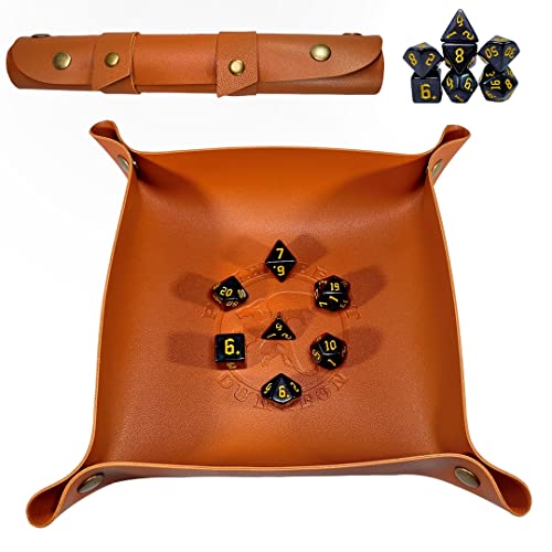 Power Beast Dungeon Tavola Dadi, Vassoio Con Set Di Dadi, 7 Pezzi Dadi Inclusi, D&D, Dungeons And Dragons, Dnd, Rpg, Giochi Di Ruolo. Borsa Porta Dadi