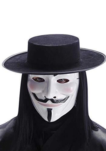 Maschera V For Vendetta In Plastica Bianca Anonymous
